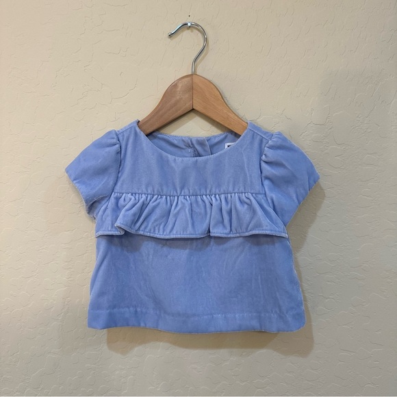 Janie and jack blue velvet top - Picture 1 of 3
